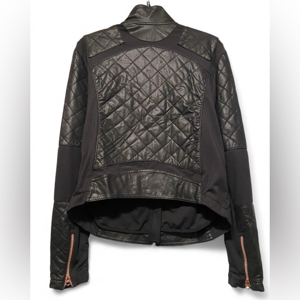 Victoria’s Secret Sport Black Faux Leather Quilted Jacket - Picture 3 of 10